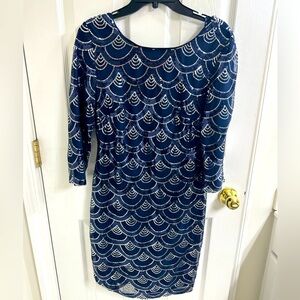 Navy sequin cocktail dress size 6
